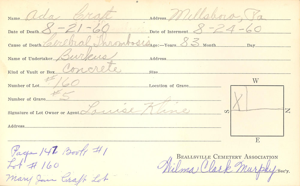 burial card